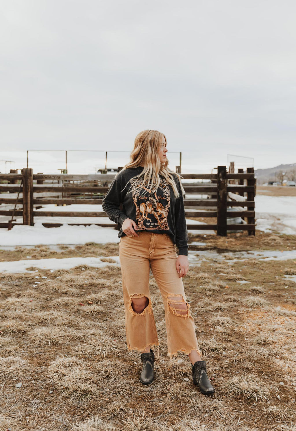 90'S VINTAGE CROP FLARE - KISS OF CALIFORNIA