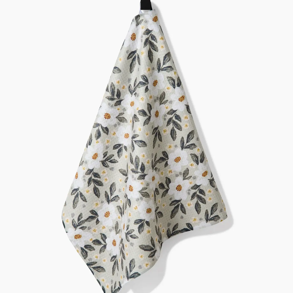 Painted Spring Flowers Tea Towel