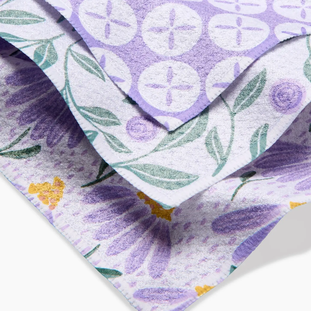 Button Vines and Daisies Dishcloth Set