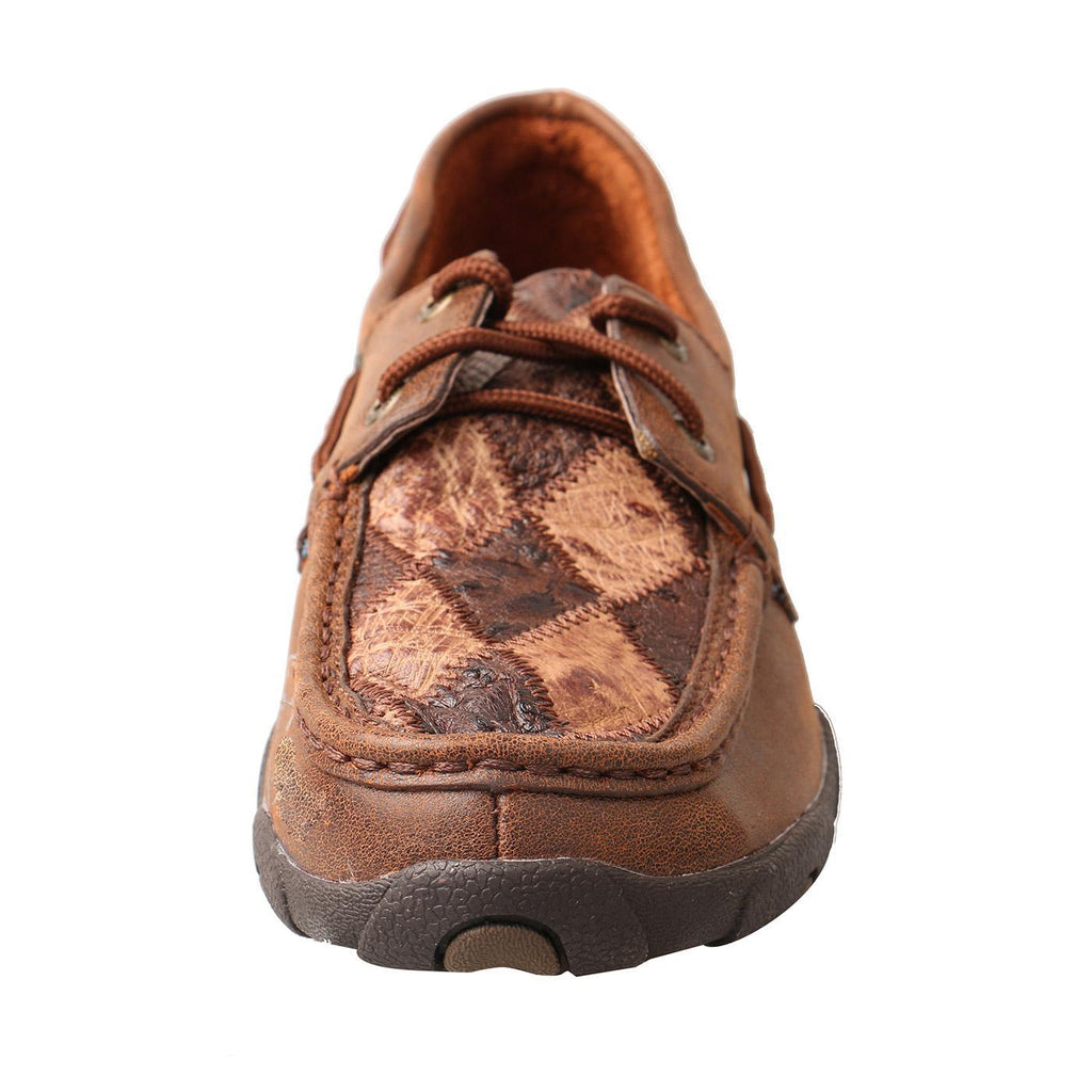 Women's Boat Shoe Driving Moc - Oiled Saddle Ostrich/Bomber Ostrich/Brown - WDM0056