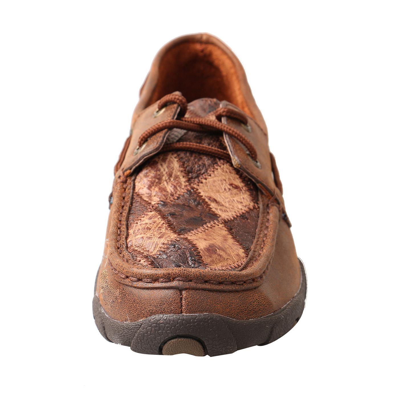 Women's Boat Shoe Driving Moc - Oiled Saddle Ostrich/Bomber Ostrich/Brown - WDM0056