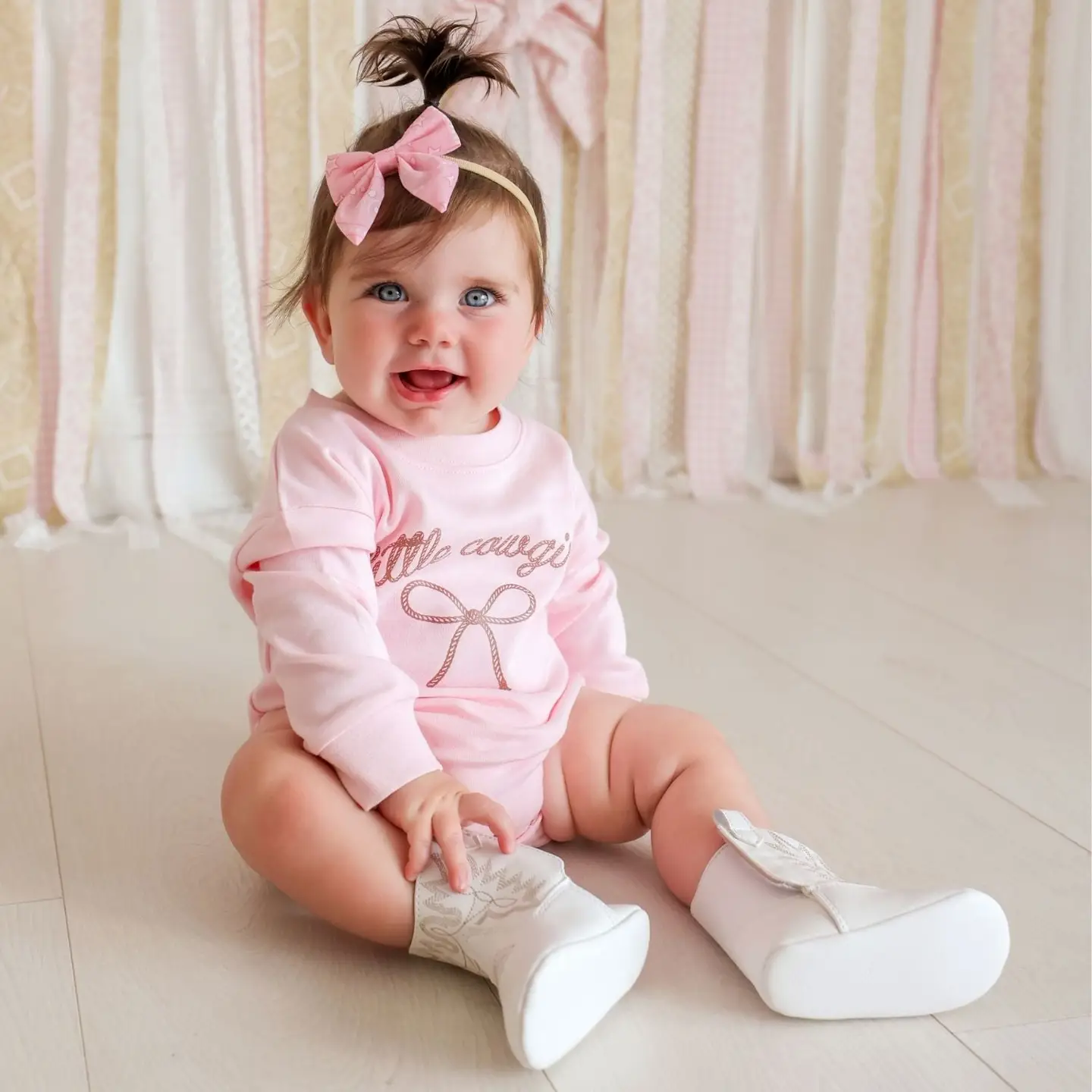 Little Cowgirl Western Long Sleeve Romper - Baby Clothing