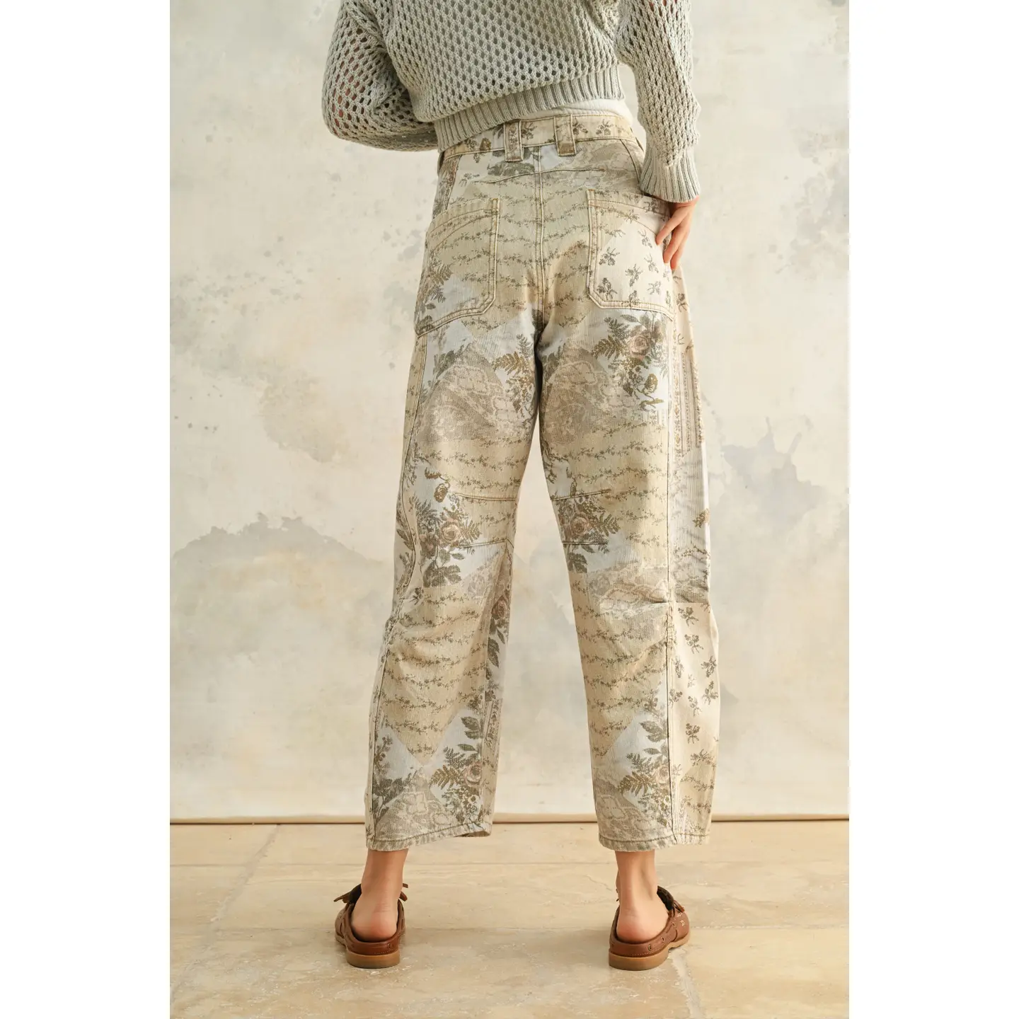 Multi Printed Barrel Pants