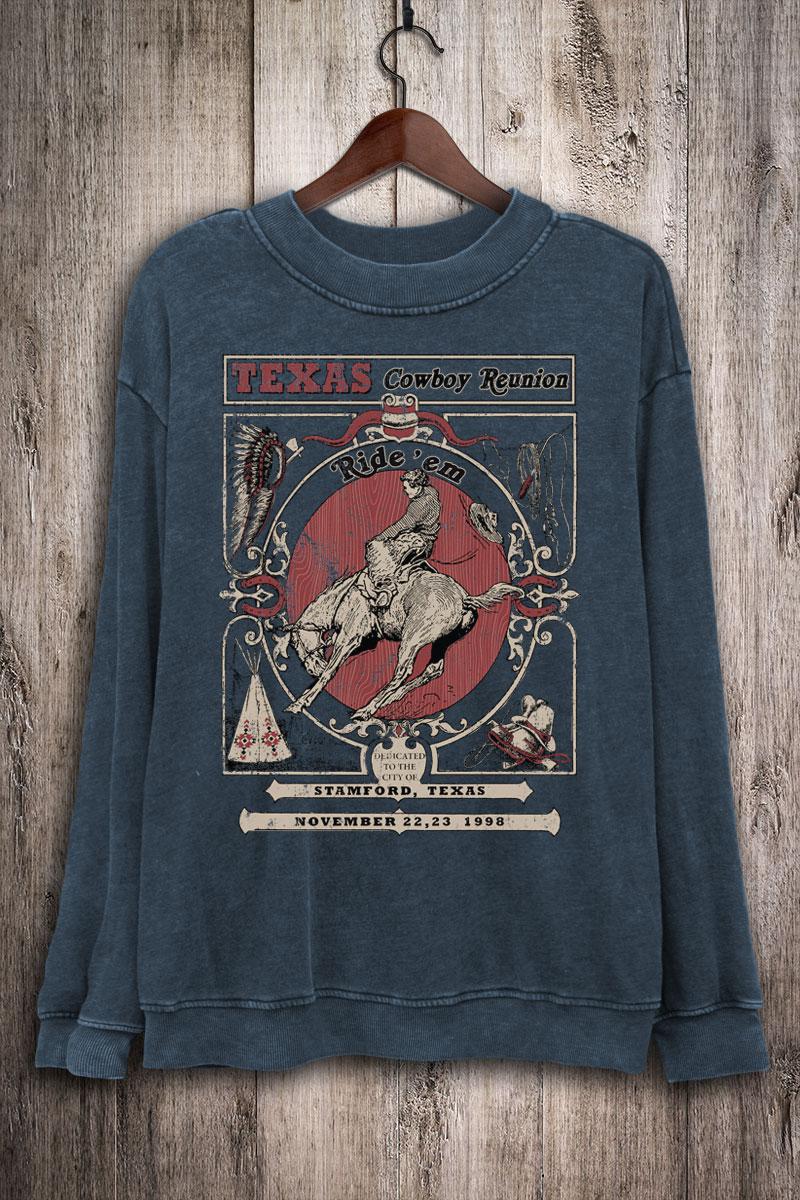 TEXAS COWBOY REUNION SWEATSHIRT - MINERAL NAVY