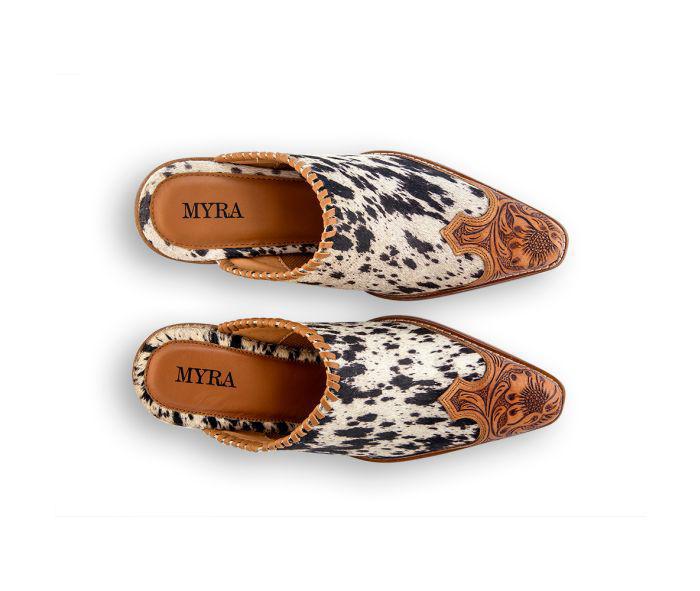 Heely Western Hand-Tooled Mules - S-6942