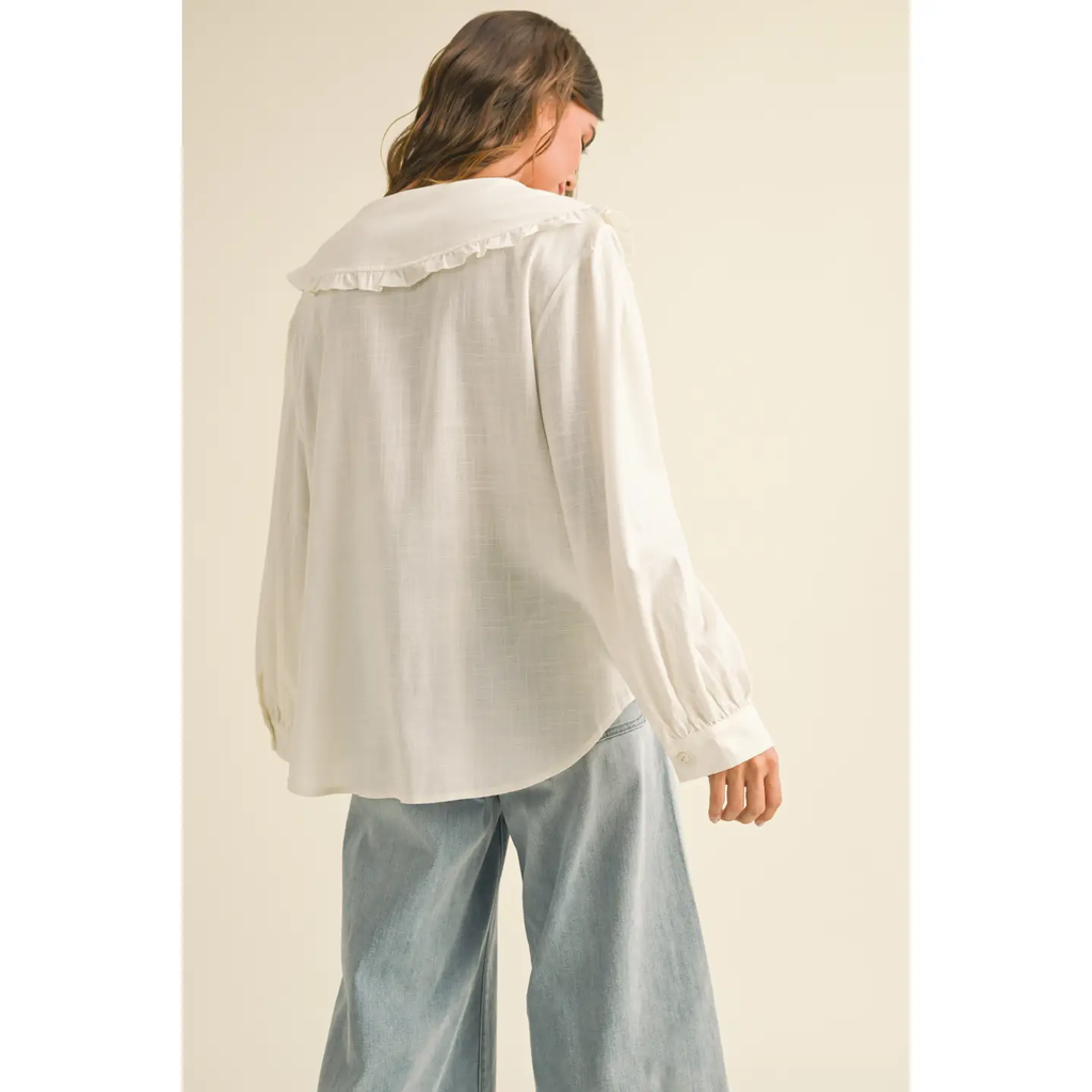 Peter Pan Collar Buttondown 1 Line Blouse