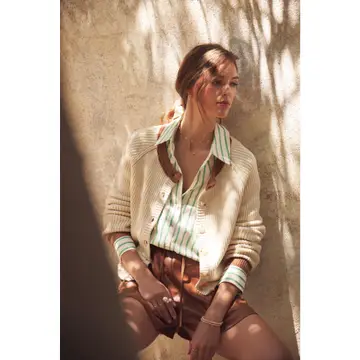 Go-To Layer For Everything Soft Chunky Button-Down Cardigan - beige/brown