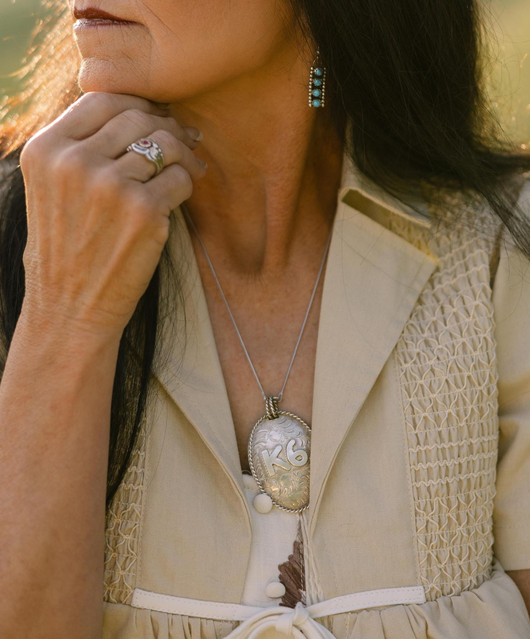Western Print Dress - Cream