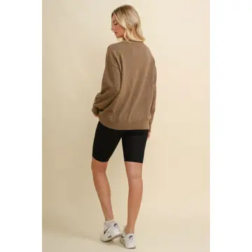 Horse Shoe Pullover Sweater - BROWN