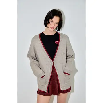 Cowboy Printing Writting Cardigan - H. GREY