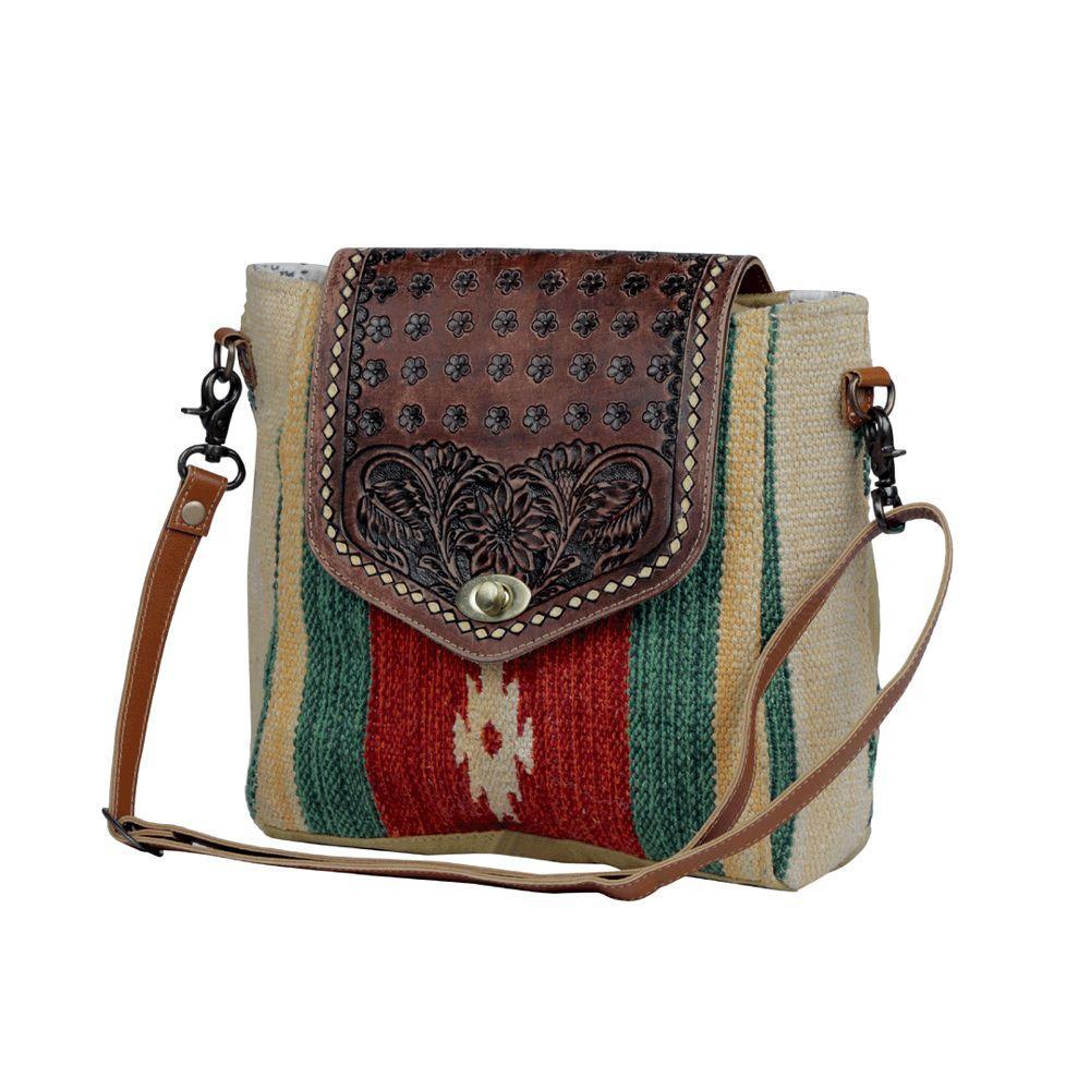 Myra Embossed Scarlet Hand-Tooled Bags - S-3302