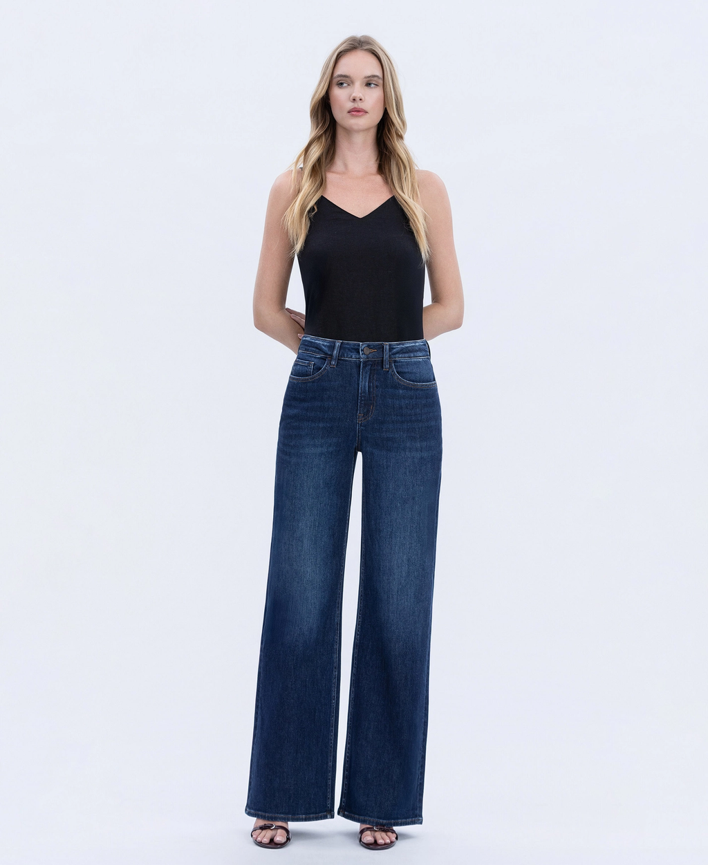 Super High Rise Full Length Wide Jeans T6937