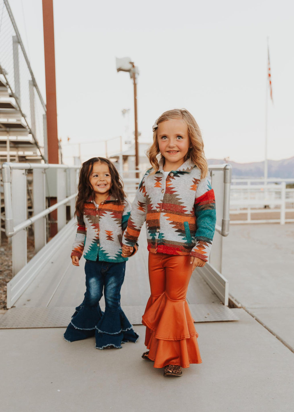 LEATHER DOUBLE LAYER BELL BOTTOMS - RUST