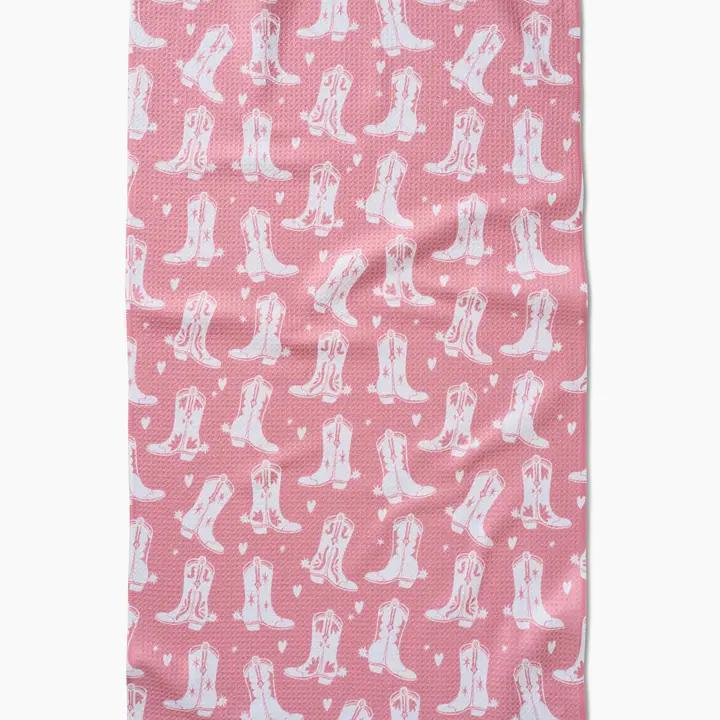 Boots On Worries Gone Tea Towel
