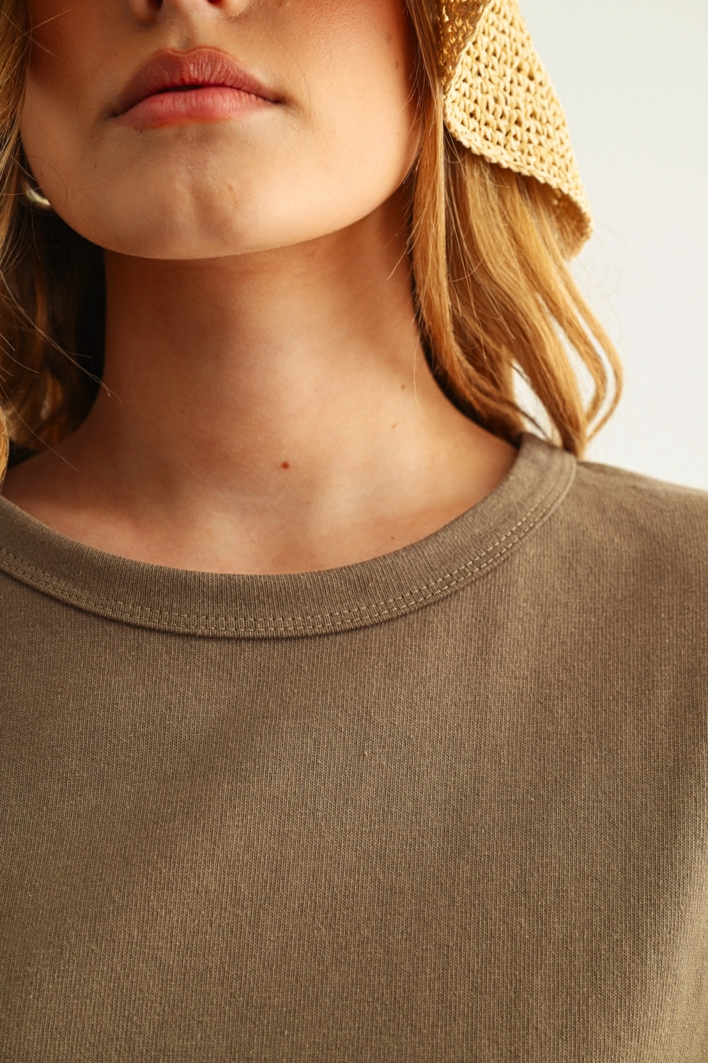 Short Sleeve Linen Knitted Top - Olive