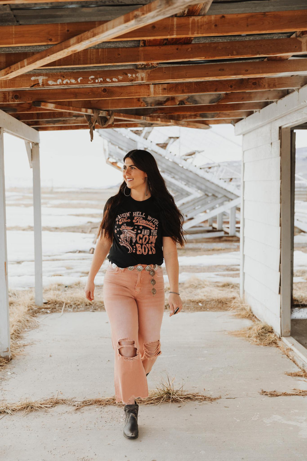 90'S VINTAGE CROP FLARE - BRANDIED MELON
