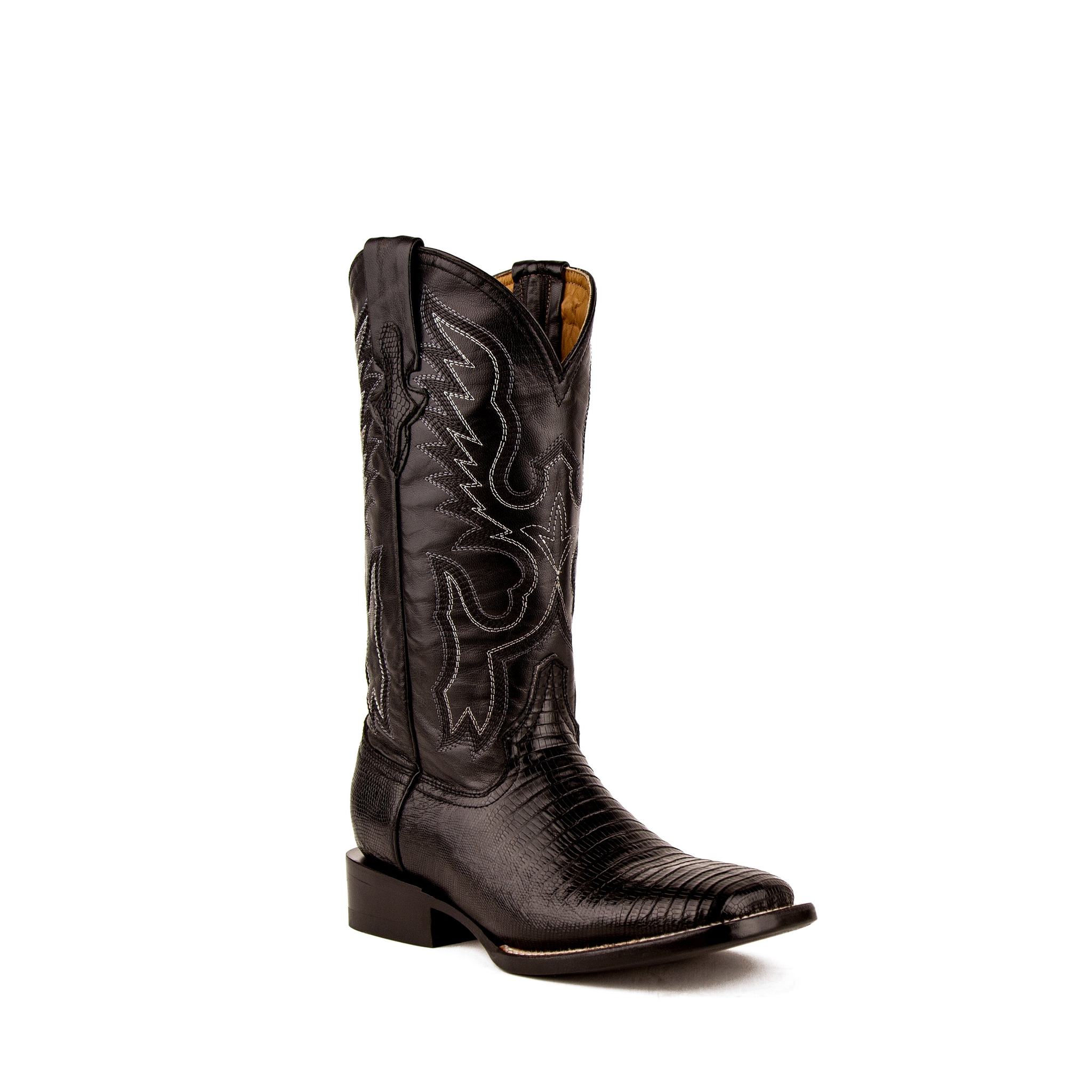 Ladies Teju Lizard S-Toe Black