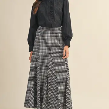 Ruffled Lace Trim Button Down Top - Black