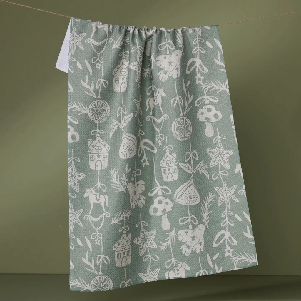 Cozy Ornaments Tea Towel
