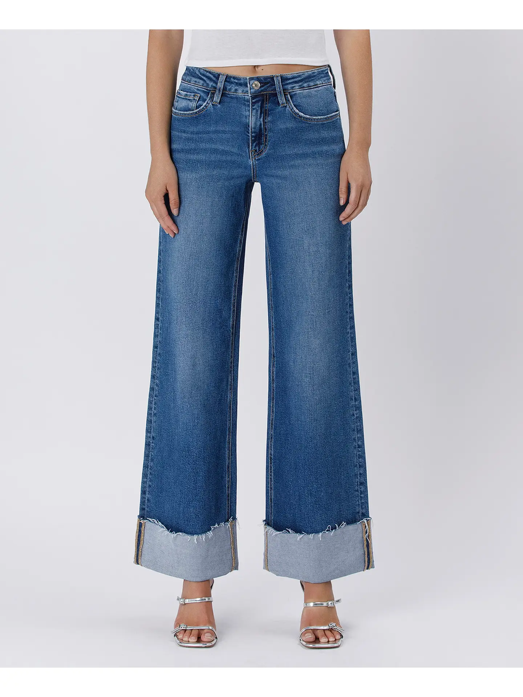 High Rise Cuffed Wide Jeans | REMEDY