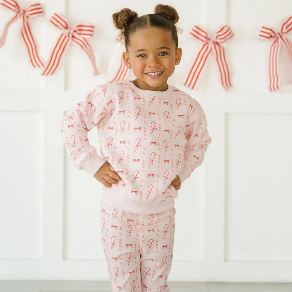 Candy Cane Lane Christmas Flare Legging - Kids Clothing