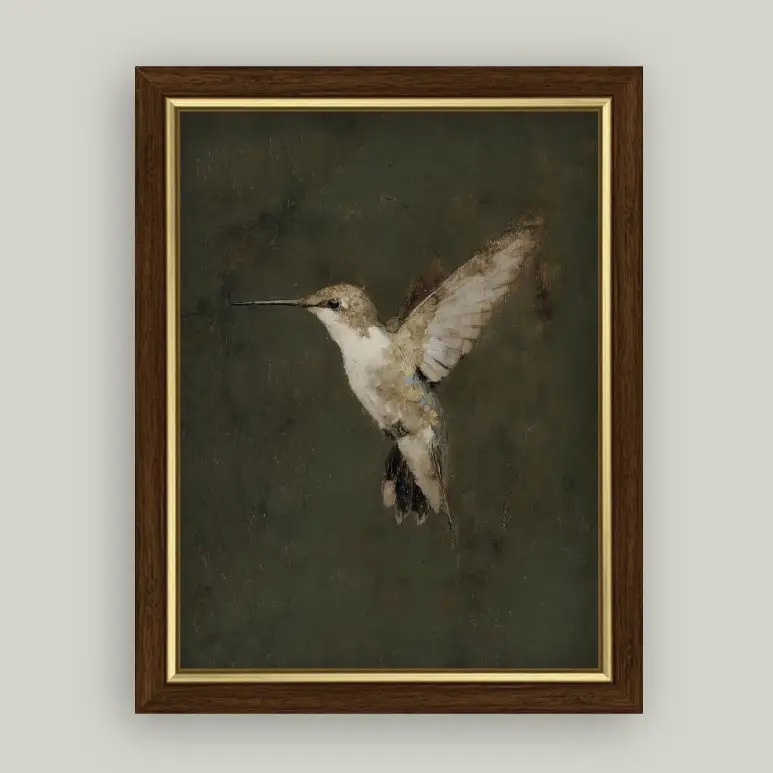 Hummingbird On Green - 7X9
