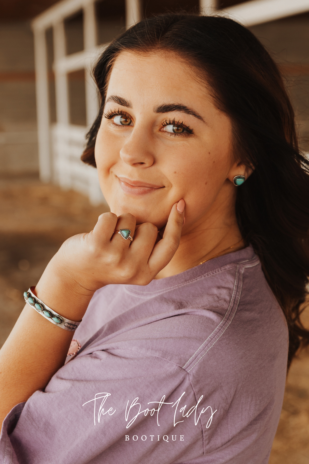 ADJUSTABLE TRIANGLE TURQUOISE STACKER RING