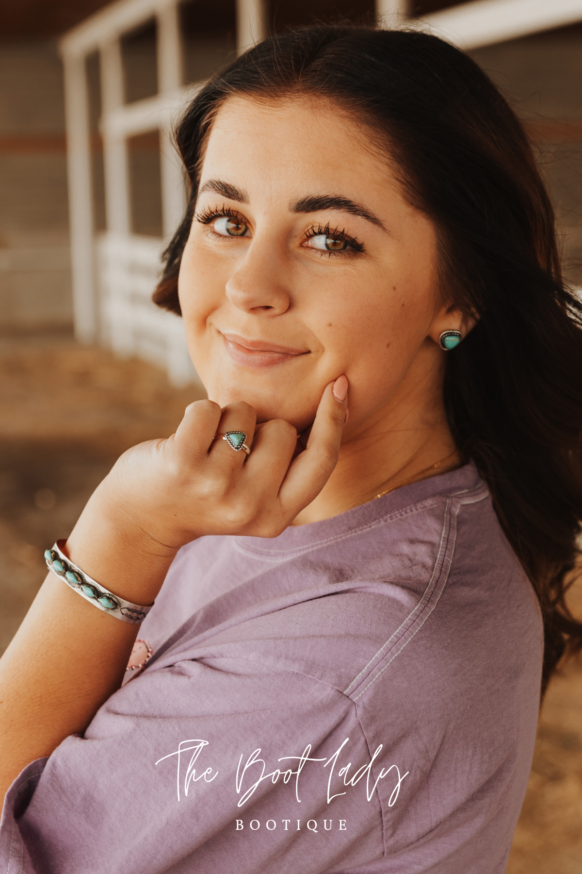ADJUSTABLE TRIANGLE TURQUOISE STACKER RING