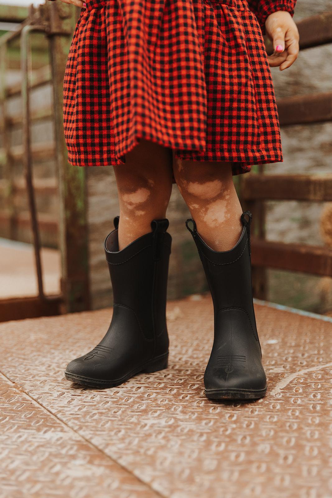RED CHECK RUFFLE DRESS