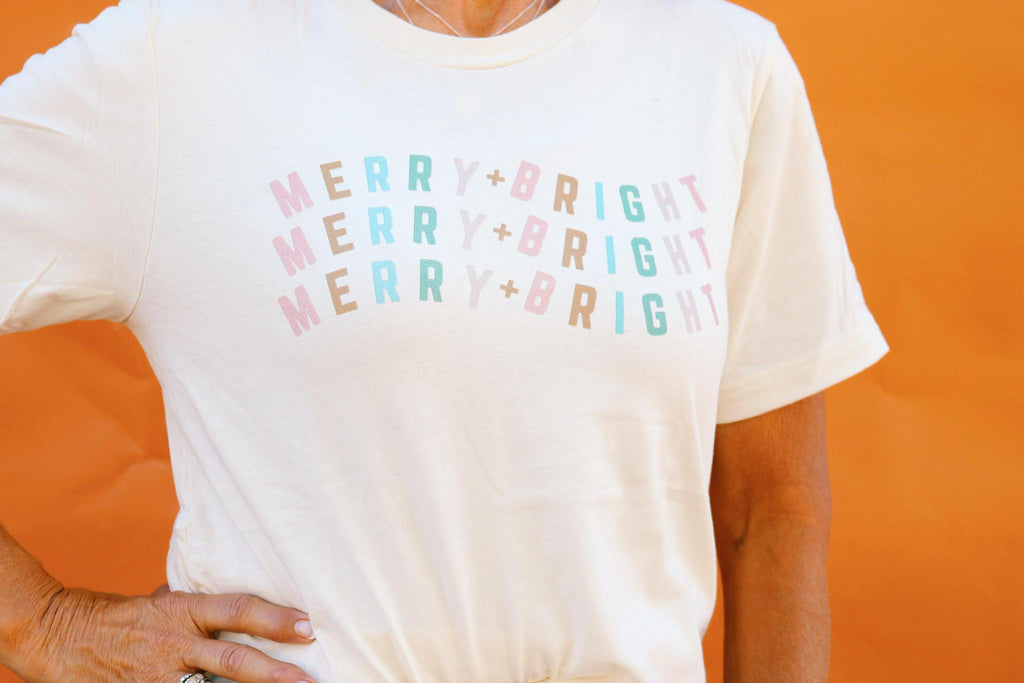 MERRY & BRIGHT RETRO T SHIRT