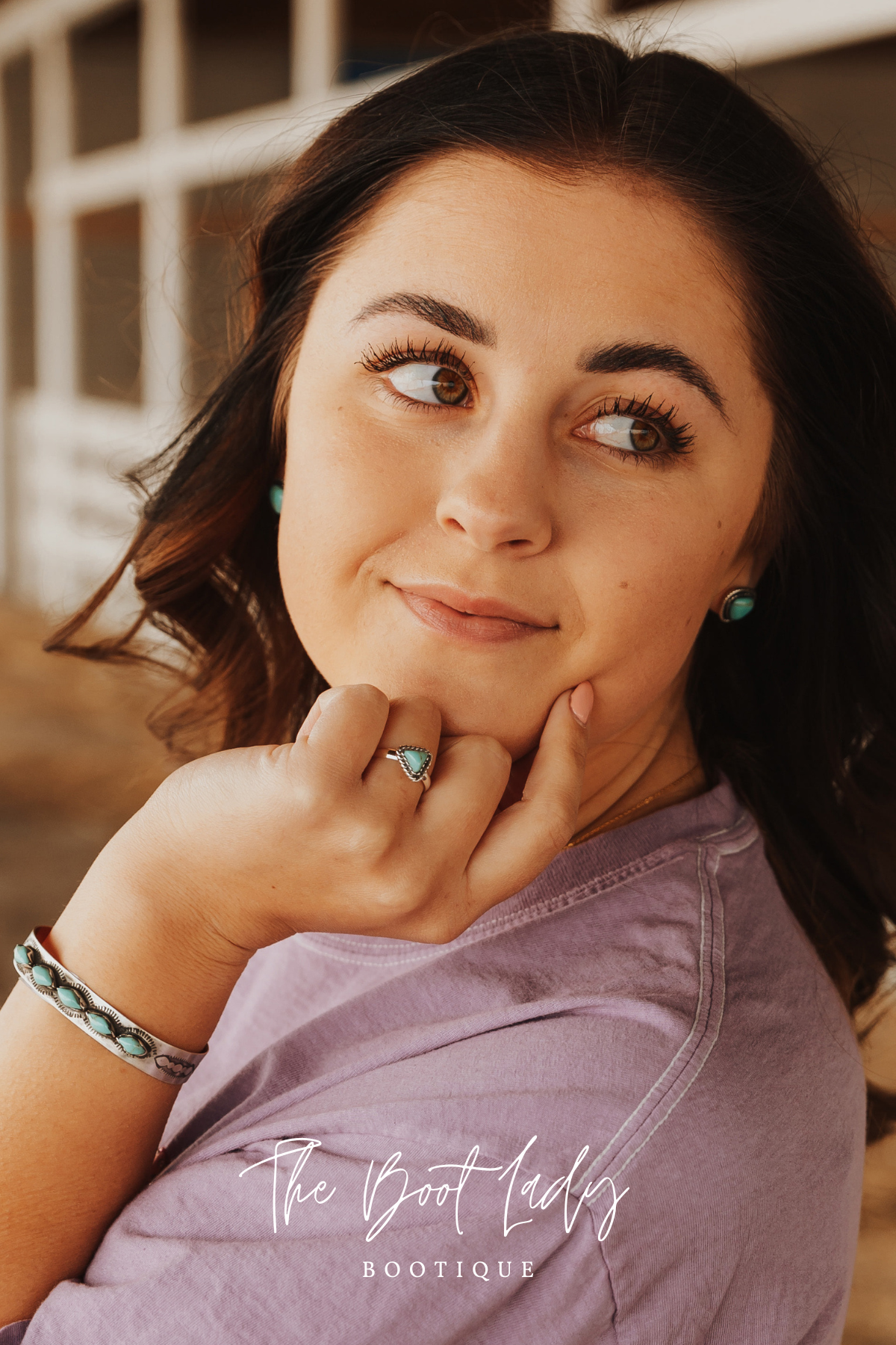 ADJUSTABLE TRIANGLE TURQUOISE STACKER RING