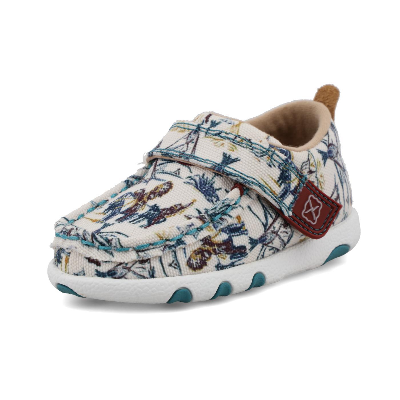 Hooey Driving Moc - Ivory & Turquoise IHYC004