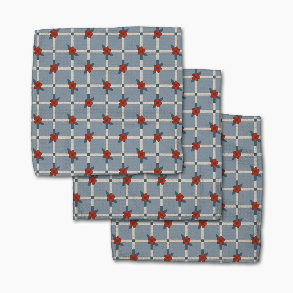 Floral Parade Grid Dishcloth Set