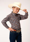 BOYS L/S SHIRT   AMARILLO BTN AC ALLOVER PRINTS  00996 COUNTRY PAISLEY