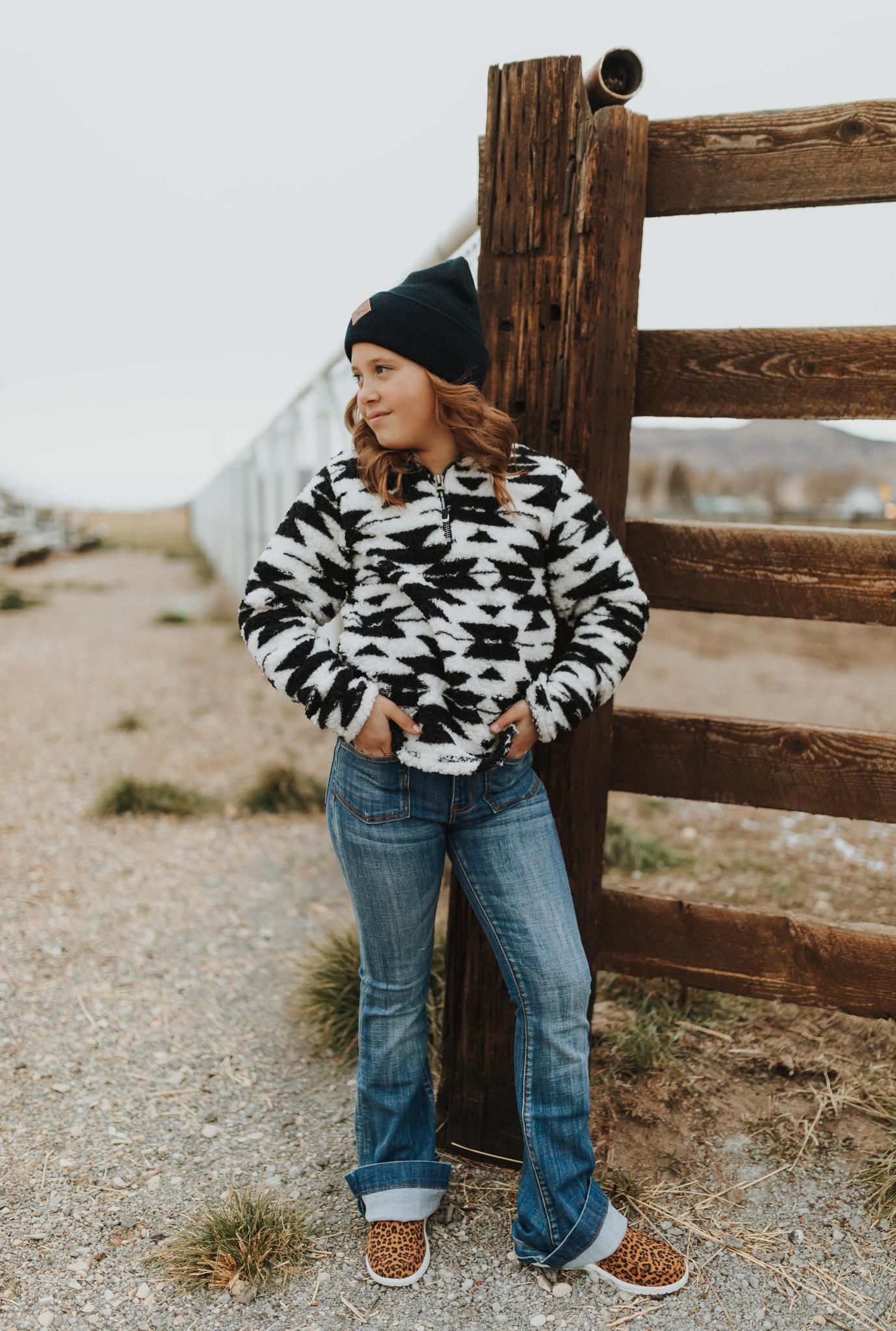 Roper Outerwear - Girl's Fuzzy Polar Fleece Pullover 03-298-0250-6172 BL