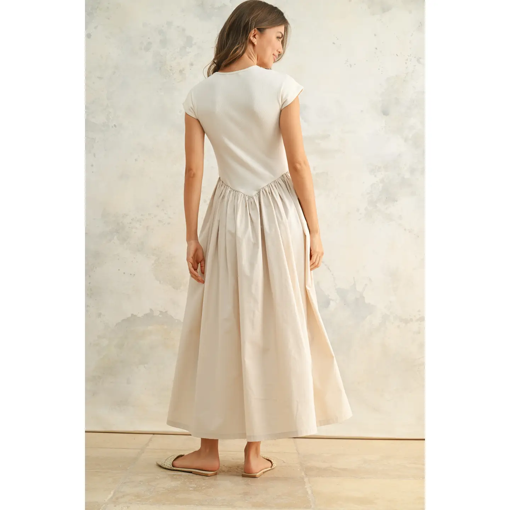 Rib and Woven Skirt Combo Dress