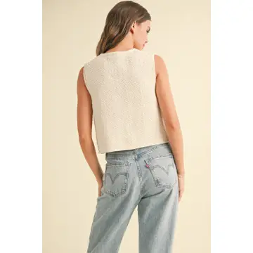 Knitted Tied in Front Cardigan - Cream