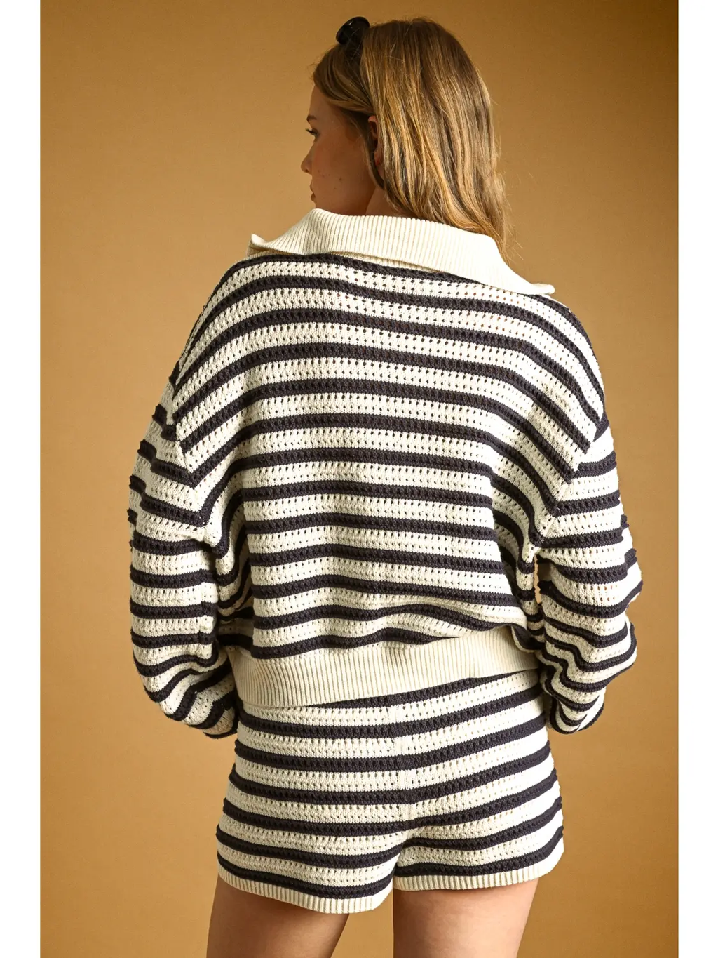 Stripe Pattern Knit Shorts
