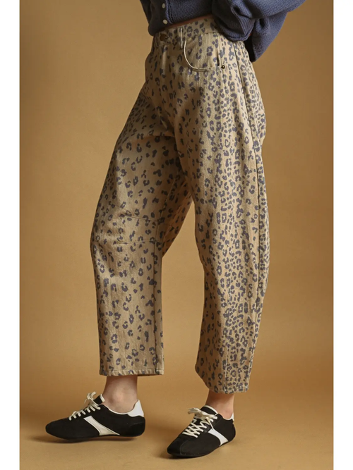 Cheetah Print Barrel Pants