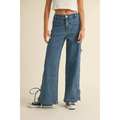 Lace Up Side Detail Denim Pants