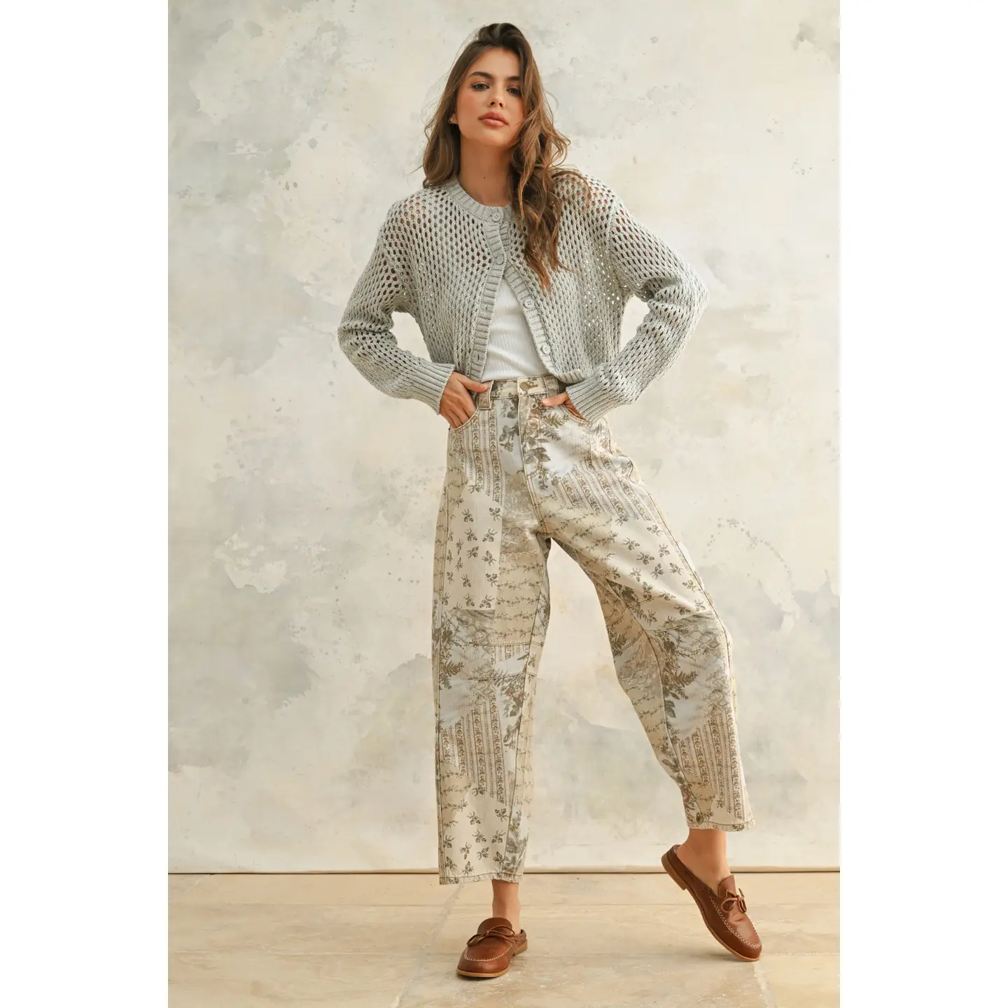 Multi Printed Barrel Pants