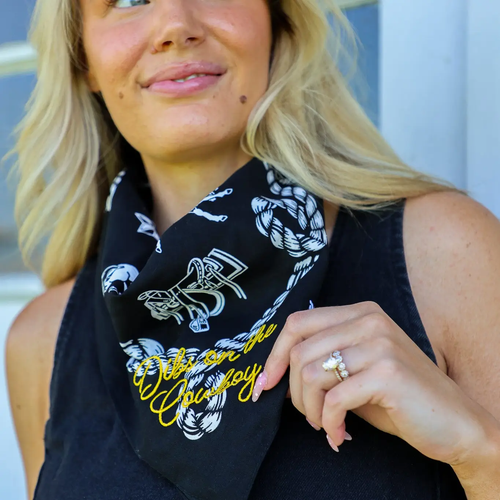 BLACK DIBS ON THE COWBOY WESTERN BANDANA