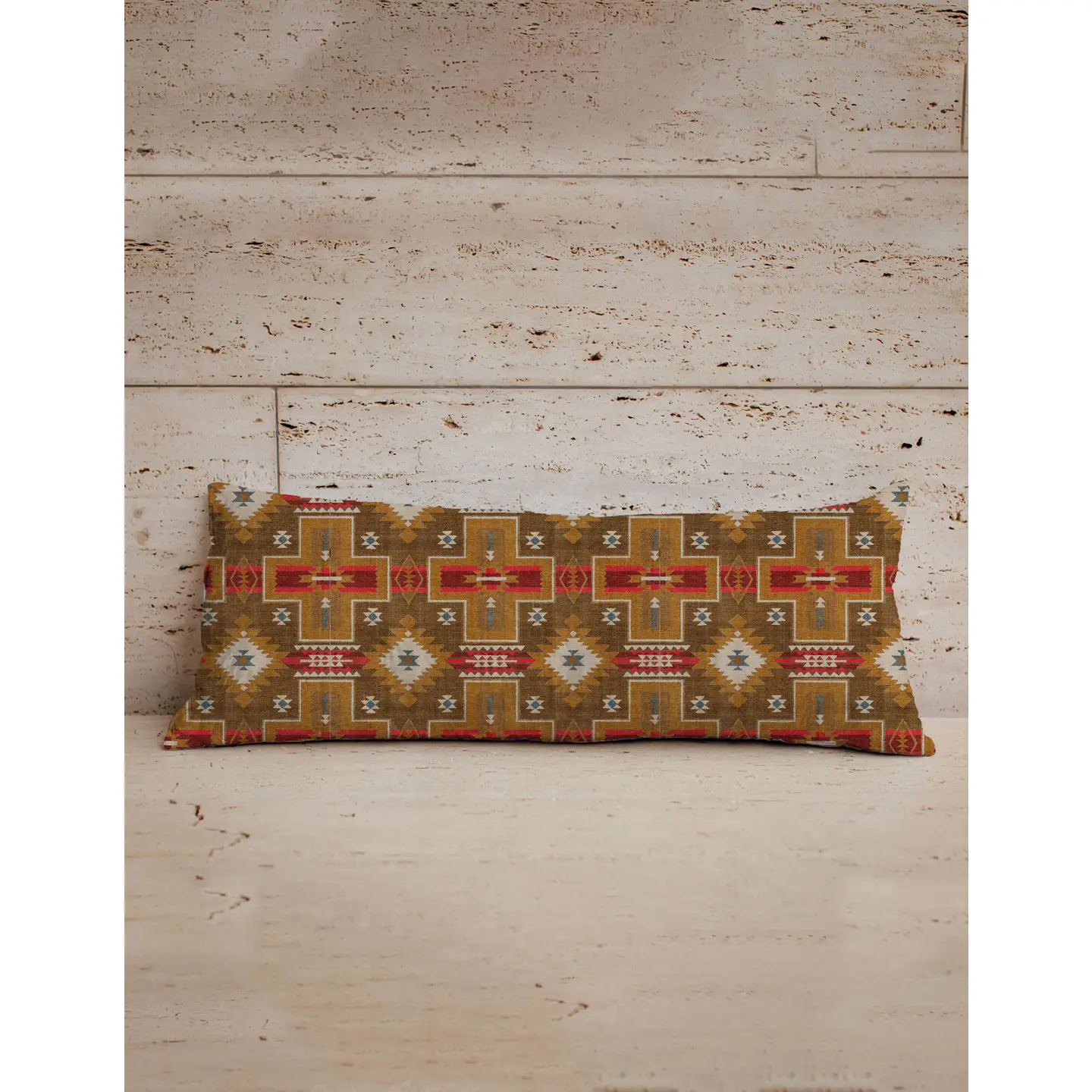 Rhodes Gold Quilted Oblong 14" x33" Pillow