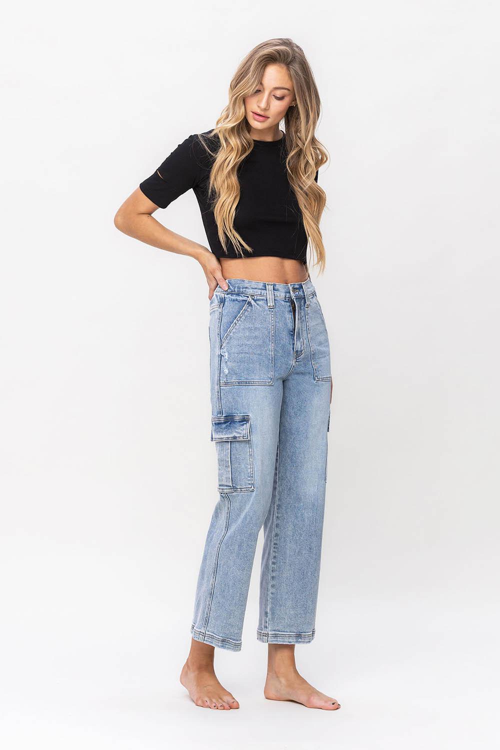HIGH RISE DAD CARGO PANT - CREATIVE