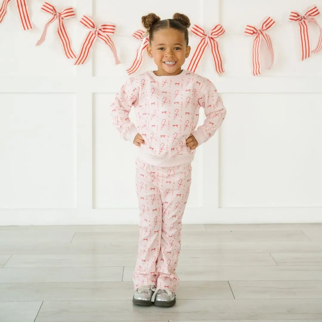 Candy Cane Lane Christmas Flare Legging - Kids Clothing