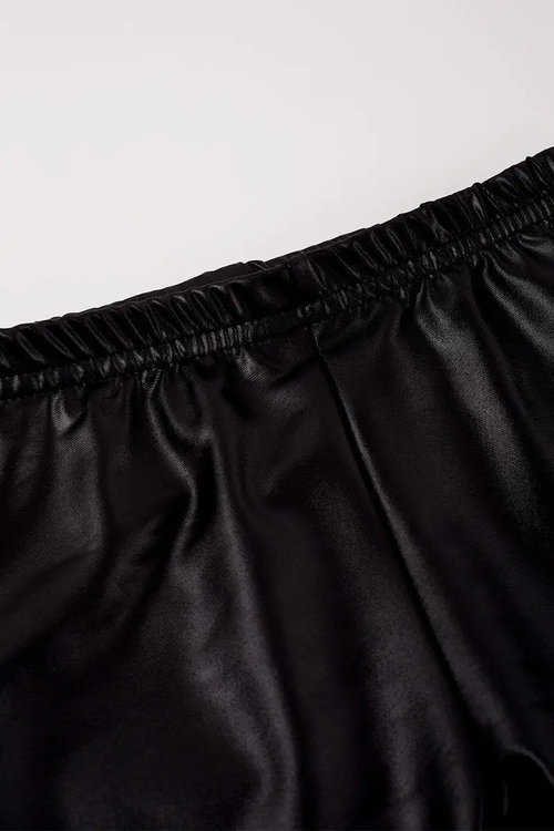 BLACK METALLIC GIRLS BIKE SHORTS