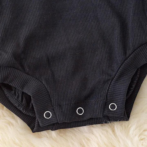 Black Bell Sleeve Onesie with Snaps