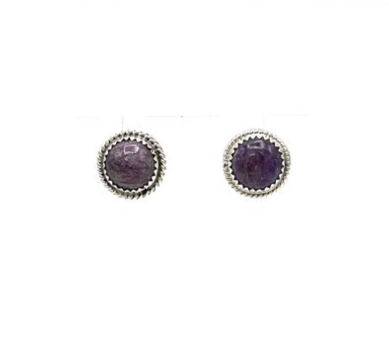 Navajo Handmade Charoite Earrings - Sharon McCarthy