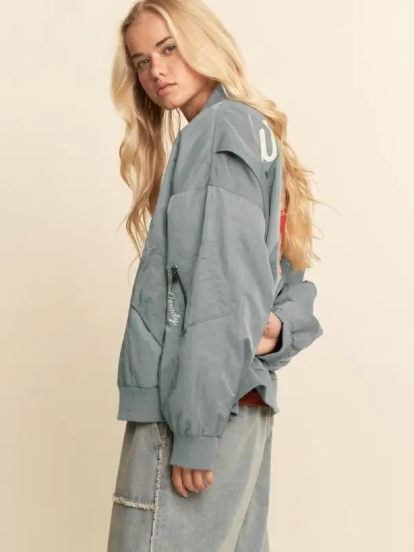 WEST Coast Rodeo Embroidered Bomber Jacket - MINT SAGE