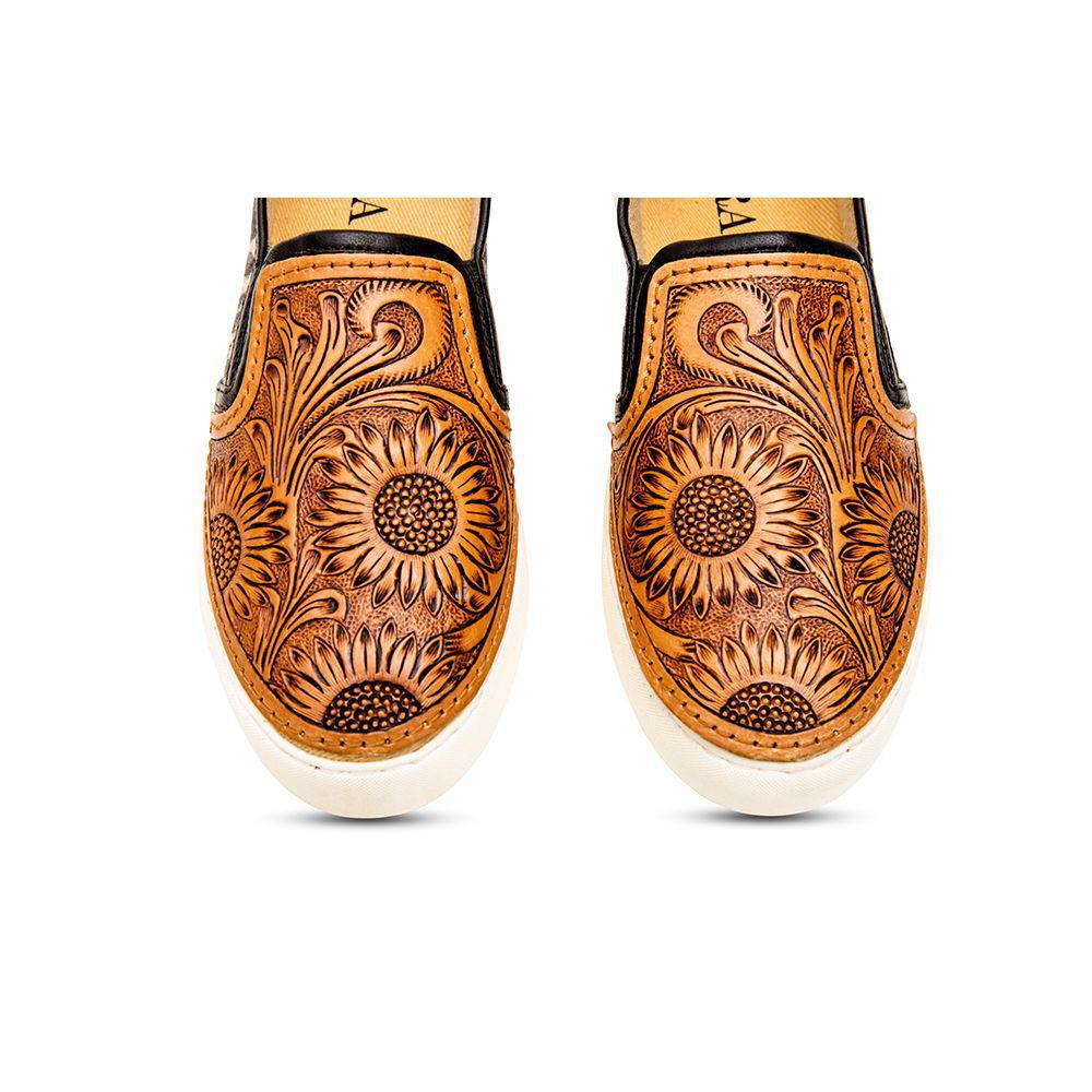 Shober Western Hand-Tooled Sneakers - S-6926
